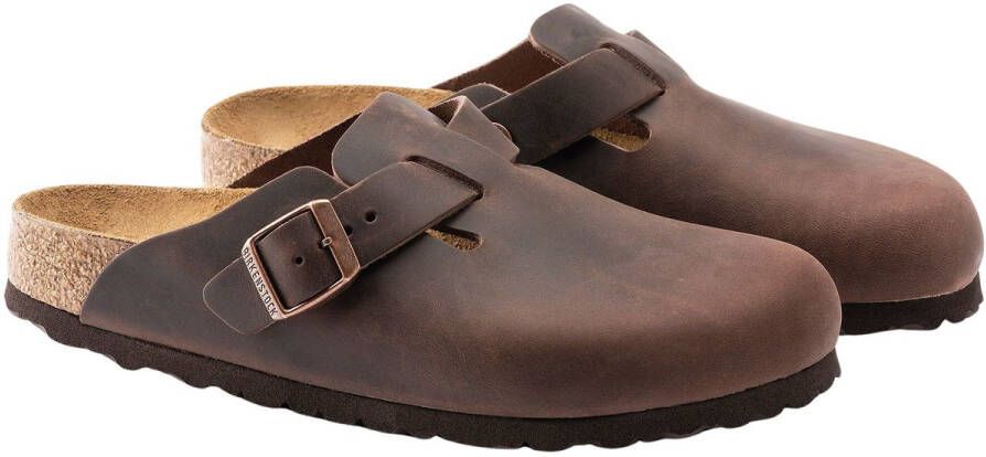Birkenstock Pantoffels Boston NU oiled Habana met verstelbare gesp
