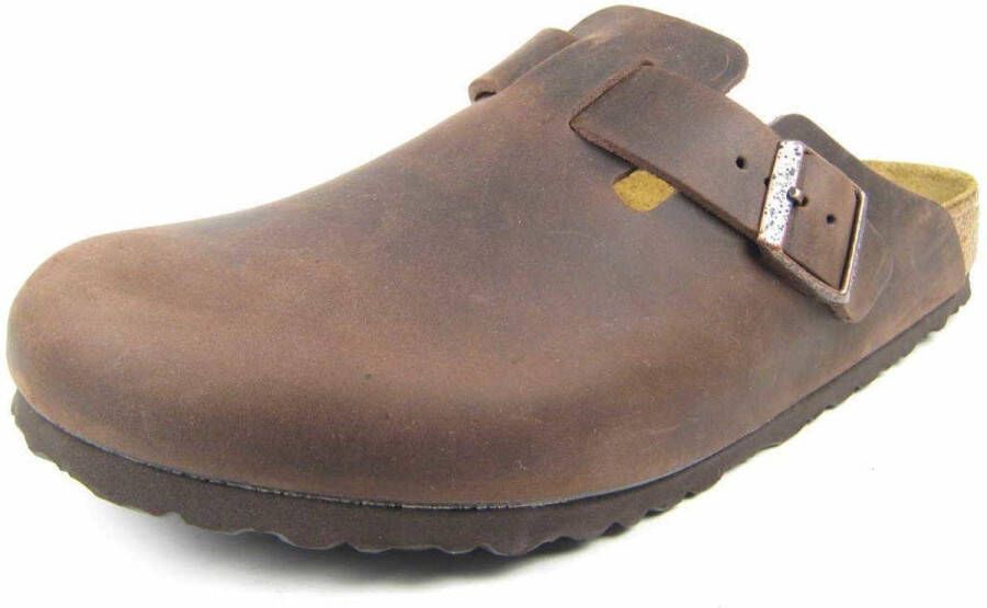 Birkenstock Pantoffels Boston NU oiled Habana met verstelbare gesp