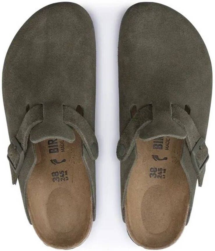 Birkenstock Sandalen Boston Suede Leather Narrow Thyme