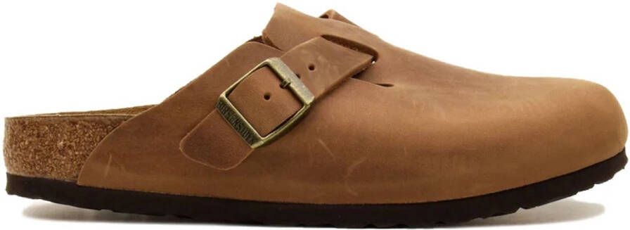 Birkenstock Boston Slippers Cognac Narrow Fit Unisex