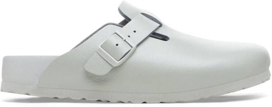 Birkenstock Boston Slippers Glad Leer Mineral Gray Regular Fit Unisex