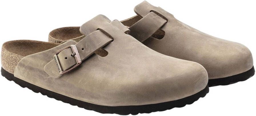 Birkenstock Elegante Pin Buckle Klomp in Tabak Beige