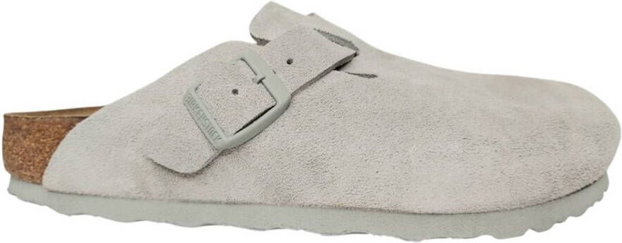 Birkenstock Boston Suede Slippers Pure Sage Unisex