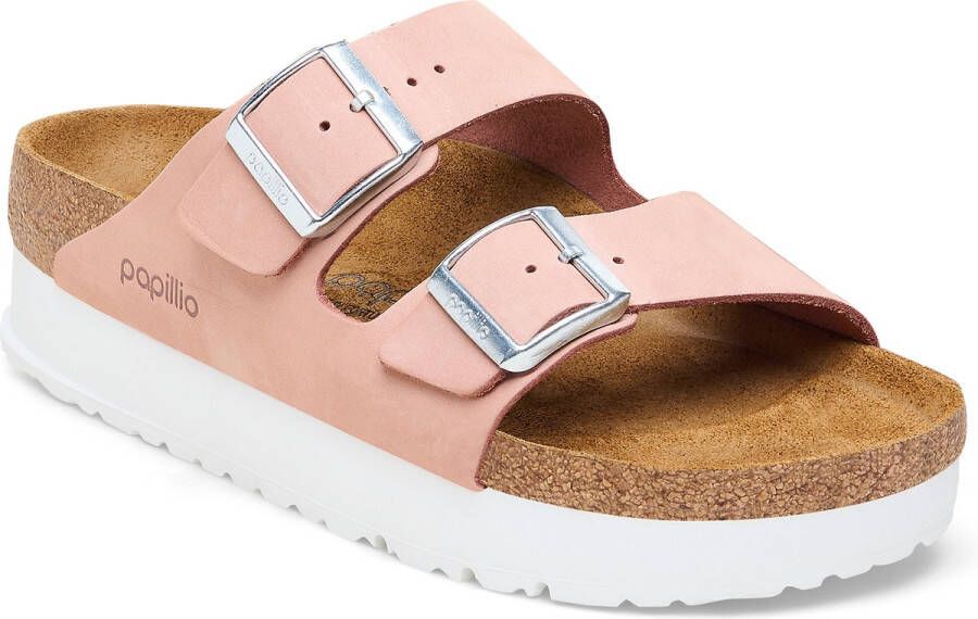 Birkenstock Dames Arizona Platform Suede Soft Pink Soft Pink