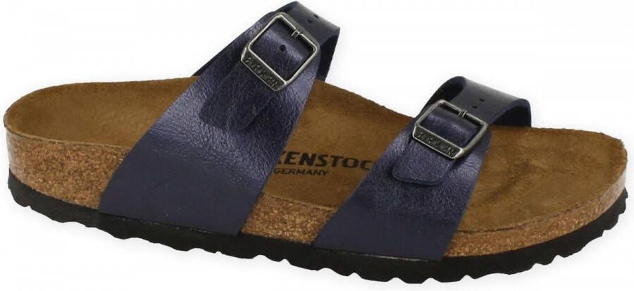 Birkenstock Slipper Sydney 1018722 Middennacht Blauw Smal - Schoenen.nl