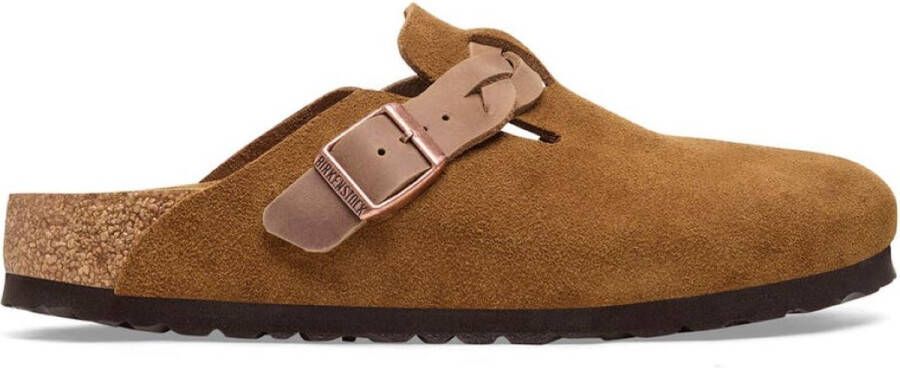 Birkenstock Dames Boston Braided Suede Mink