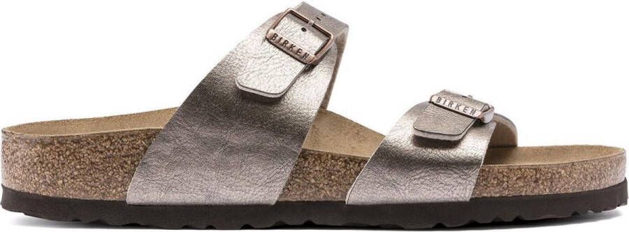 Birkenstock Sydney Birko-Flor Smalle Sandalen voor Dames Grijs Dames