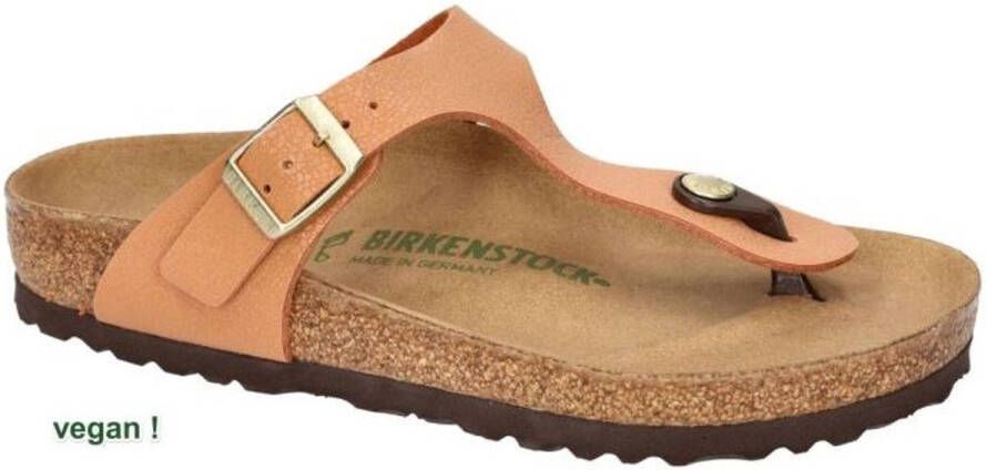 Birkenstock Gizeh Vegan Birko-flor Nubuck Sandalen Bruin