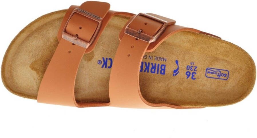 Birkenstock Arizona Slippers Ginger Brown Narrow fit | Cognac | Imitatieleer