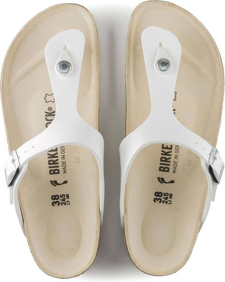 Birkenstock Gizeh Slippers White Narrow fit | Wit | Imitatieleer