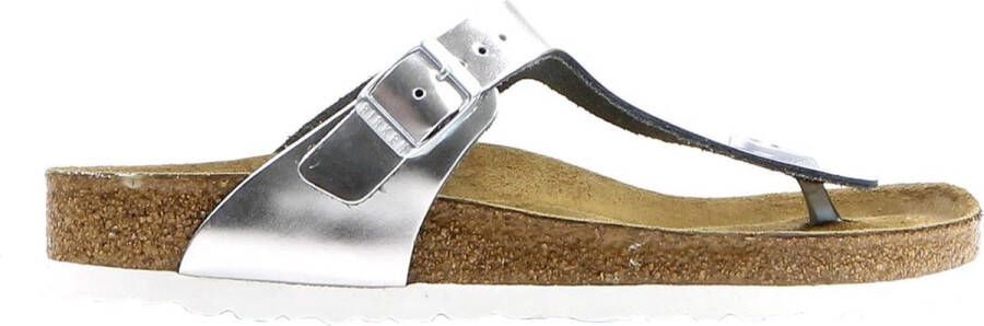 Birkenstock Gizeh Dames Slippers Metallic Silver Regular fit | Zilver | Leer
