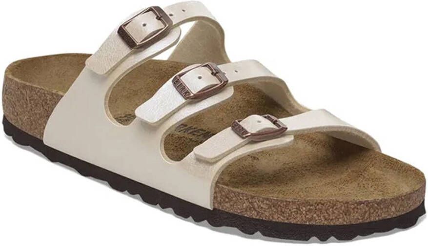 Birkenstock Florida Slippers Graceful Pearle White Narrow Fit Dames