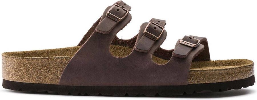 Birkenstock Women's Florida Soft Footbed Leather Oiled Sandalen Regular bruin