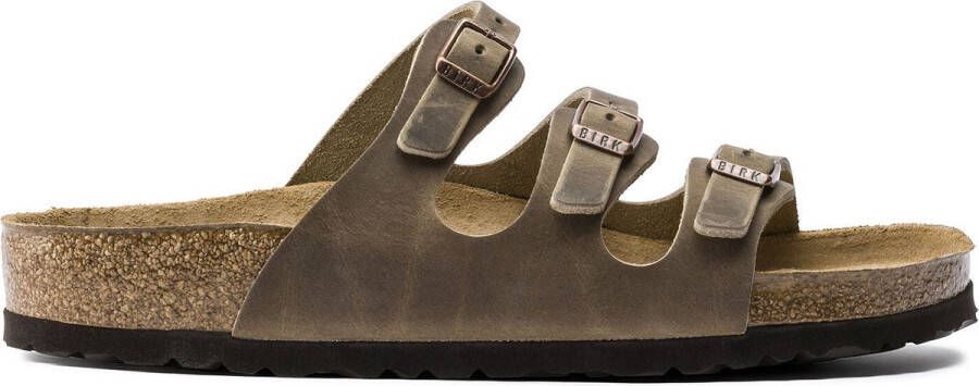 Birkenstock Women's Florida Soft Footbed Leather Oiled Sandalen Regular beige bruin