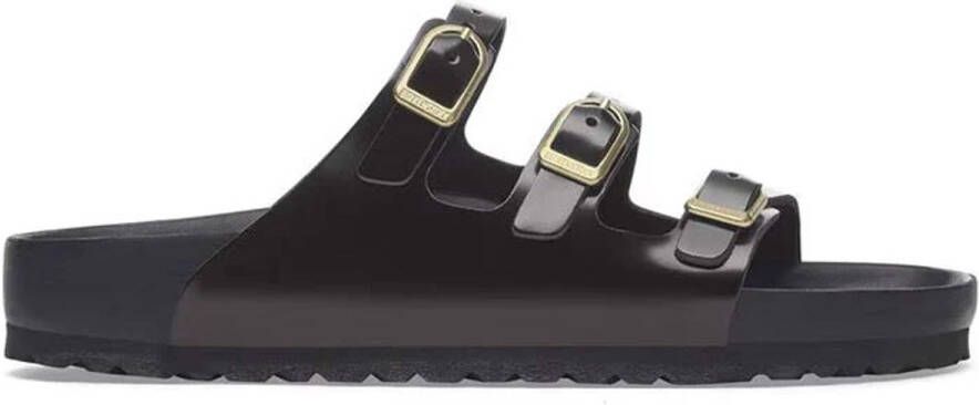 Birkenstock Florida Fresh Slippers High Shine Black Narrow Fit Dames