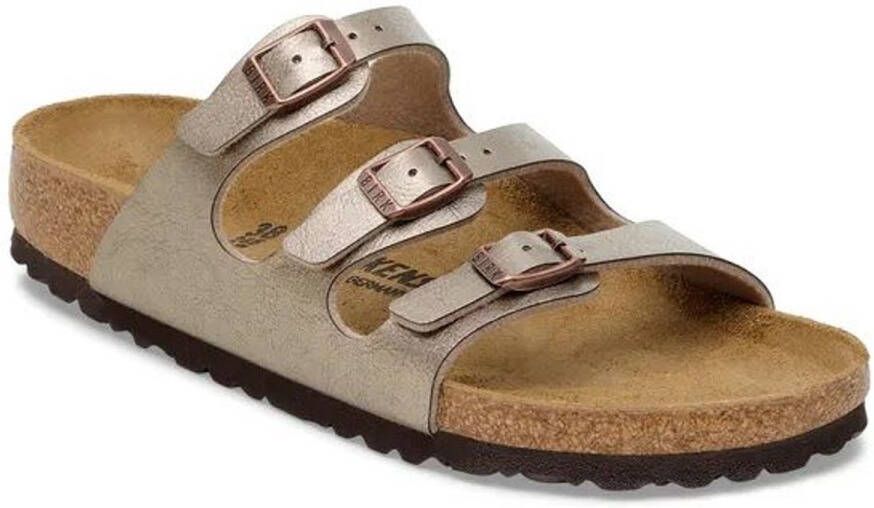 BIRKENSTOCK Slippers Dames Florida Bs Maat: 38 Materiaal: Leatherlook Kleur: Bronskleurig - Foto 2