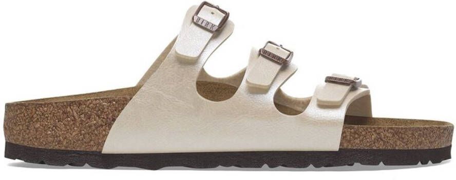 Birkenstock Florida Slippers Graceful Pearle White Narrow Fit Dames