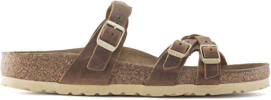 Birkenstock Franca Braided Slippers Cognac Narrow Fit Dames