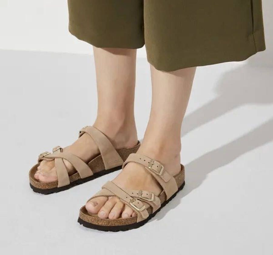 Birkenstock Franca Soft Footbed Nubuck Leather Narrow-Fit Sandcastle
