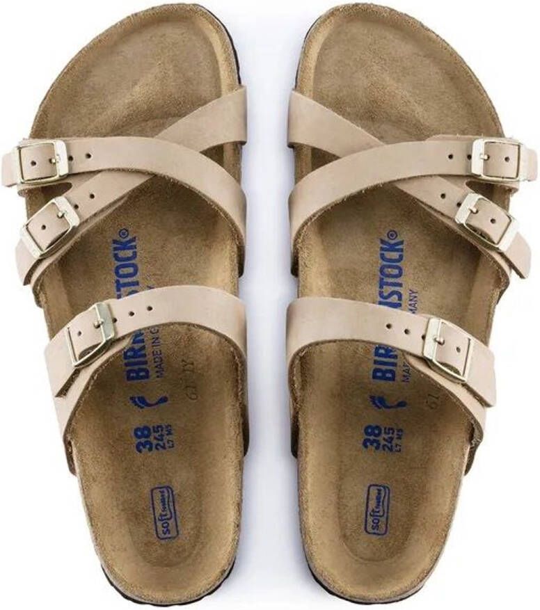 Birkenstock Franca Soft Footbed Nubuck Leather Narrow-Fit Sandcastle