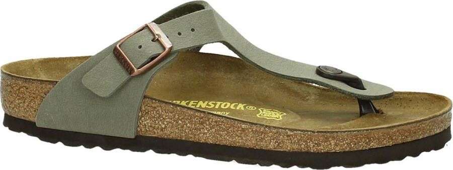 Birkenstock Platte sandalen Gizeh Nobuck Birko-Flor Regular Stone - Foto 7