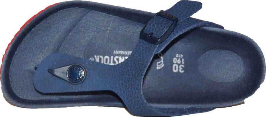 Birkenstock 122156 Gizeh blue red Normaal Teenslipper (34 Kleur Blauw )