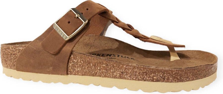 Birkenstock "Gizeh Olie Gewaxt Leren Sandalen voor Dames" Bruin Dames