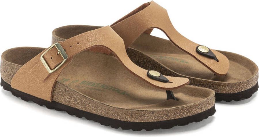 Birkenstock Gizeh Vegan Birko-flor Nubuck Sandalen Bruin