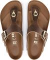 Birkenstock Gizeh Dames Slippers Big Buckle Cognac Leer Narrow-fit - Bruin