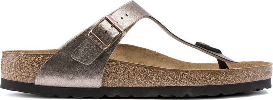 Birkenstock Gizeh Dames Slippers Graceful Taupe Narrow-fit Taupe Imitatieleer