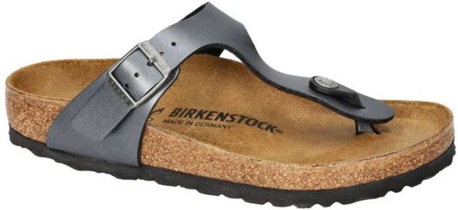 Birkenstock Gizeh Dames Slippers Metallic Black Regular fit | Zwart | Imitatieleer