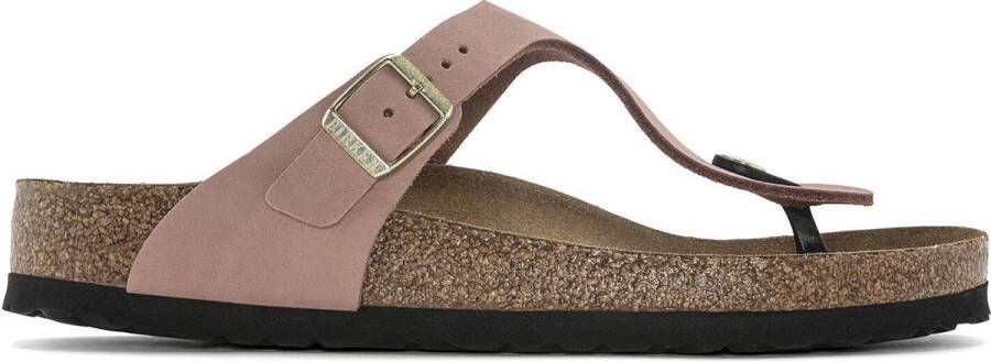 Birkenstock Gizeh Dames Slippers Old Rose Regular fit | Roze | Nubuck