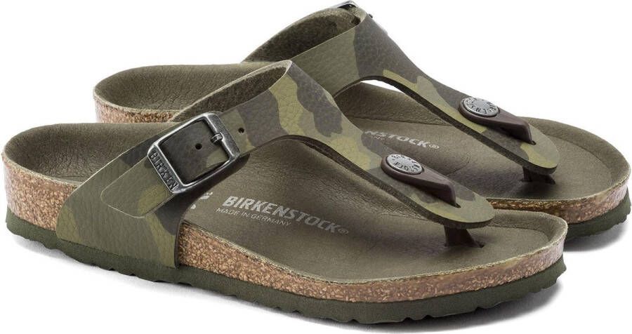 Birkenstock Gizeh Desert Soil Camo narrow SMU Jongens Slippers Green