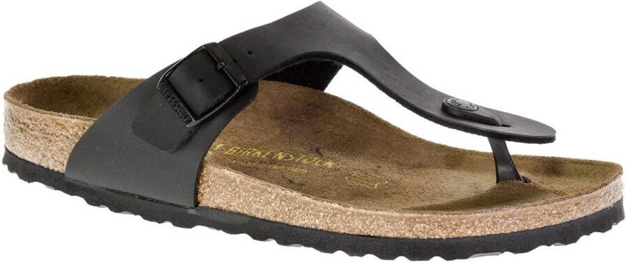 BIRKENSTOCK Teenslippers Gizeh Leatherlook Zwart