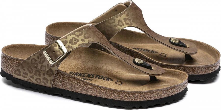 Birkenstock Gizeh Leopard Gold regular BF SMU Dames Slippers