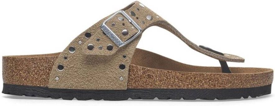 Birkenstock Gizeh Rivet Slippers Taupe Regular Fit Dames