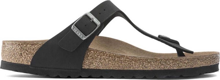 Birkenstock Gizeh Slippers Black Regular fit | Zwart | Imitatieleer