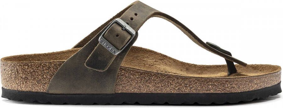 Birkenstock Gizeh Slippers Faded Khaki Regular fit | Groen | Nubuck - Foto 3