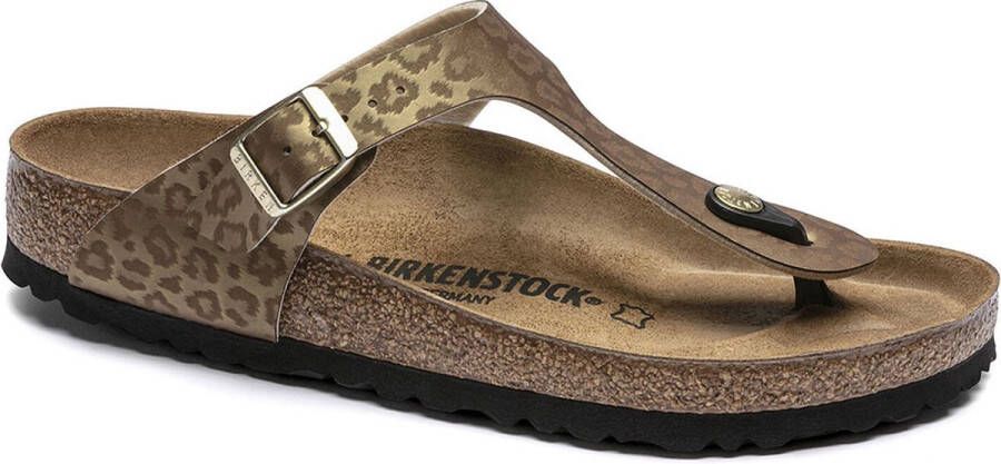 Birkenstock Gizeh Leopard Gold regular BF SMU Dames Slippers