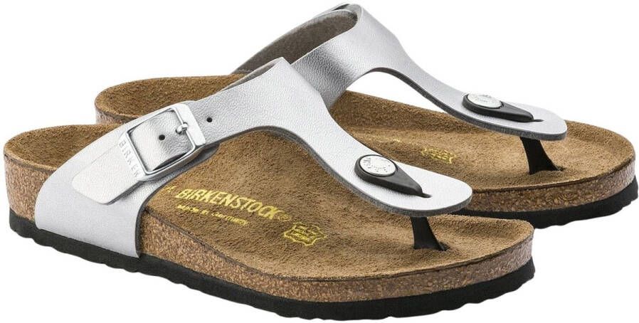 Birkenstock Gizeh Kids Slippers Silver Narrow fit | Zilver | Imitatieleer