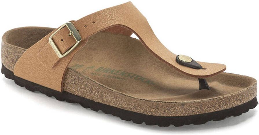 Birkenstock Gizeh Vegan Birko-flor Nubuck Sandalen Bruin