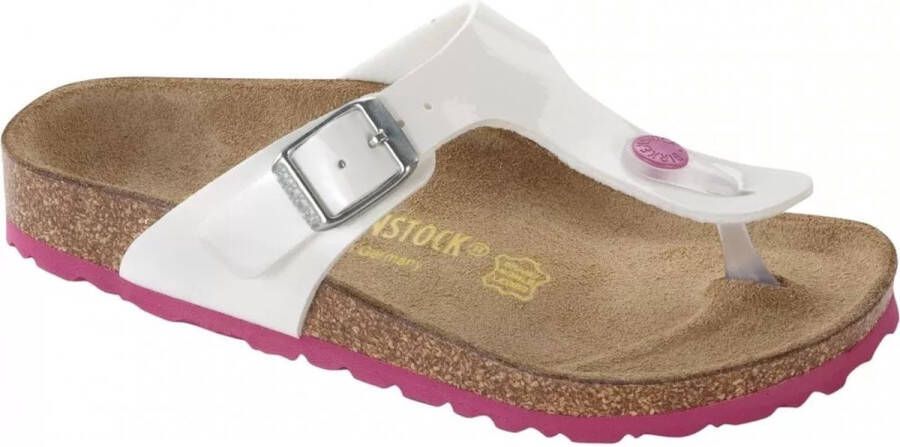 Birkenstock gizeh white pink sole )