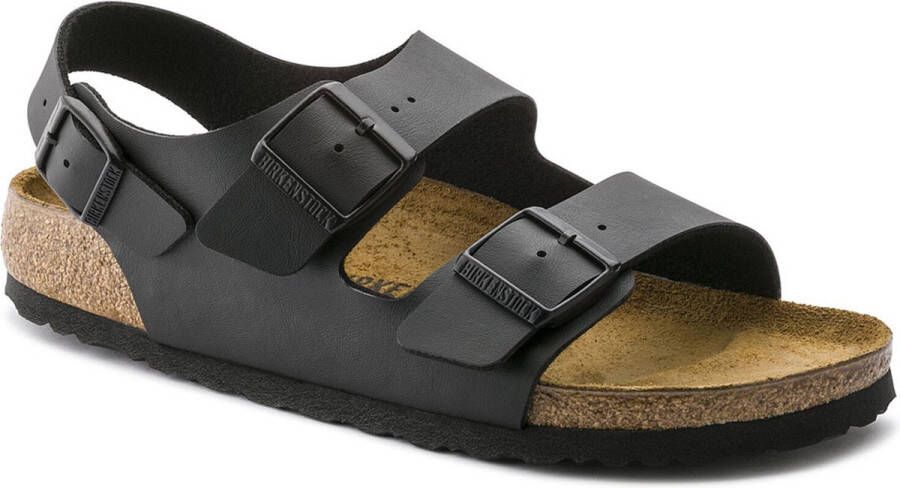 Birkenstock Zwarte Sandalen met Leren en Synthetische Voering Black