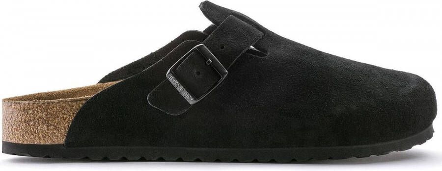 Birkenstock slipper BOSTON Black Veloursleder Suede Soft Footbed regular