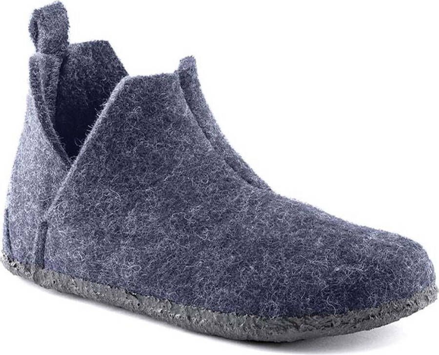 Birkenstock Andermatt Kids Pantoffels Dark Blue Narrow fit | Blauw | Wolvilt