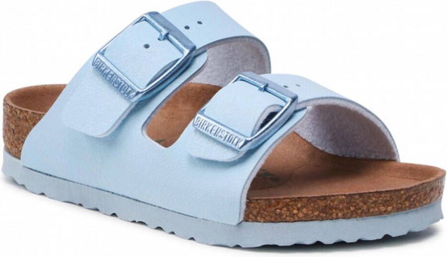 Birkenstock Arizona Kids Slippers Light Blue Narrow fit | Blauw | Imitatieleer