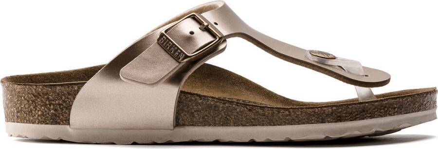 Birkenstock Gizeh Kids Slippers Electric Metallic Copper Regular fit | Goud | Imitatieleer