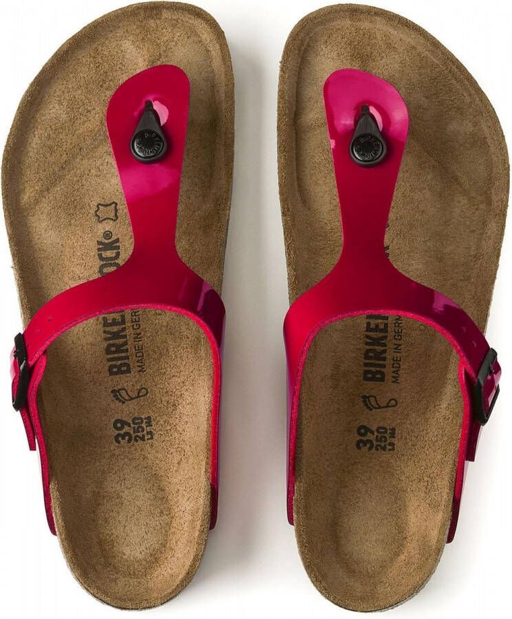 Birkenstock Gizeh Kids Slippers Tango Red Patent Narrow fit | Rood | Imitatieleer - Foto 3