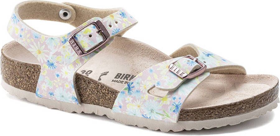 Birkenstock Rio Kids Sandalen Summer Floral Light Rose Narrow fit | Roze | Imitatieleer