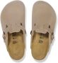 Birkenstock Boston Slippers Kids Suede Taupe Narrow Fit Unisex - Thumbnail 11
